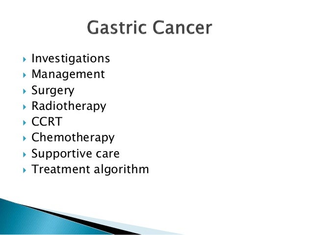 Management of Gastric Cancer